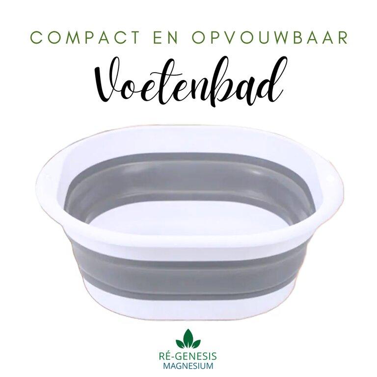 Compact en opvouwbaar voetenbad geschikt voor regenesis magnesium vlokken badkristallen