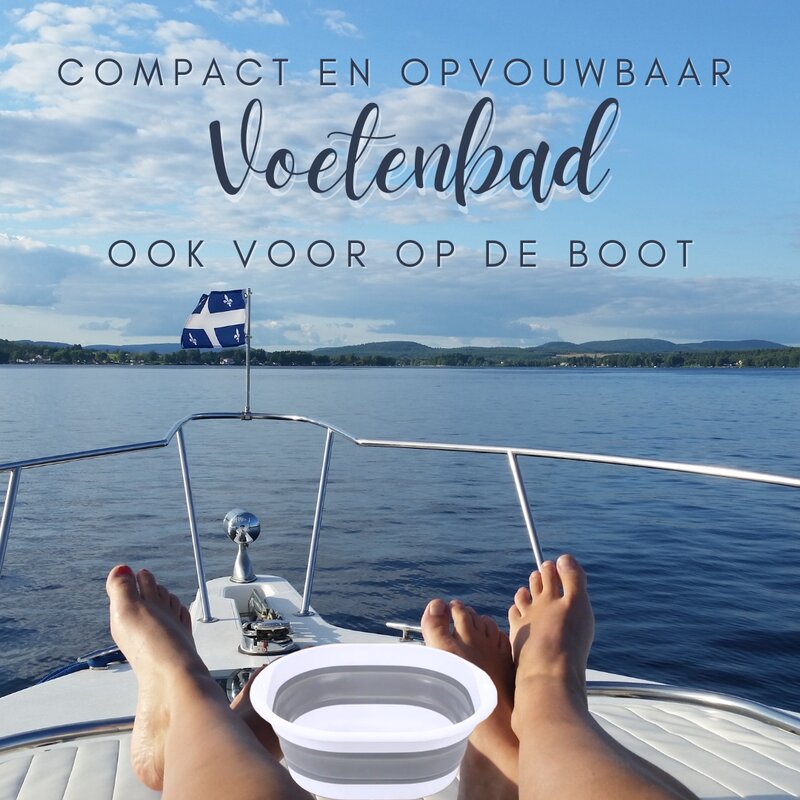 Compact en opvouwbaar voetenbad geschikt voor regenesis magnesium vlokken badkristallen. Handig voor op de boot.