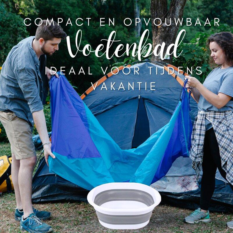 Compact en opvouwbaar voetenbad geschikt voor regenesis magnesium vlokken badkristallen. Handig op vakantie.