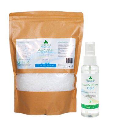 Ré-genesis Magnesium zelfdiagnose pakket 100 ml magnesium olie en 2 kg magnesium badkristallen